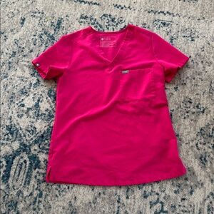 Figs Catarina Women's Hot Pink Short Sleeve Scrub Top